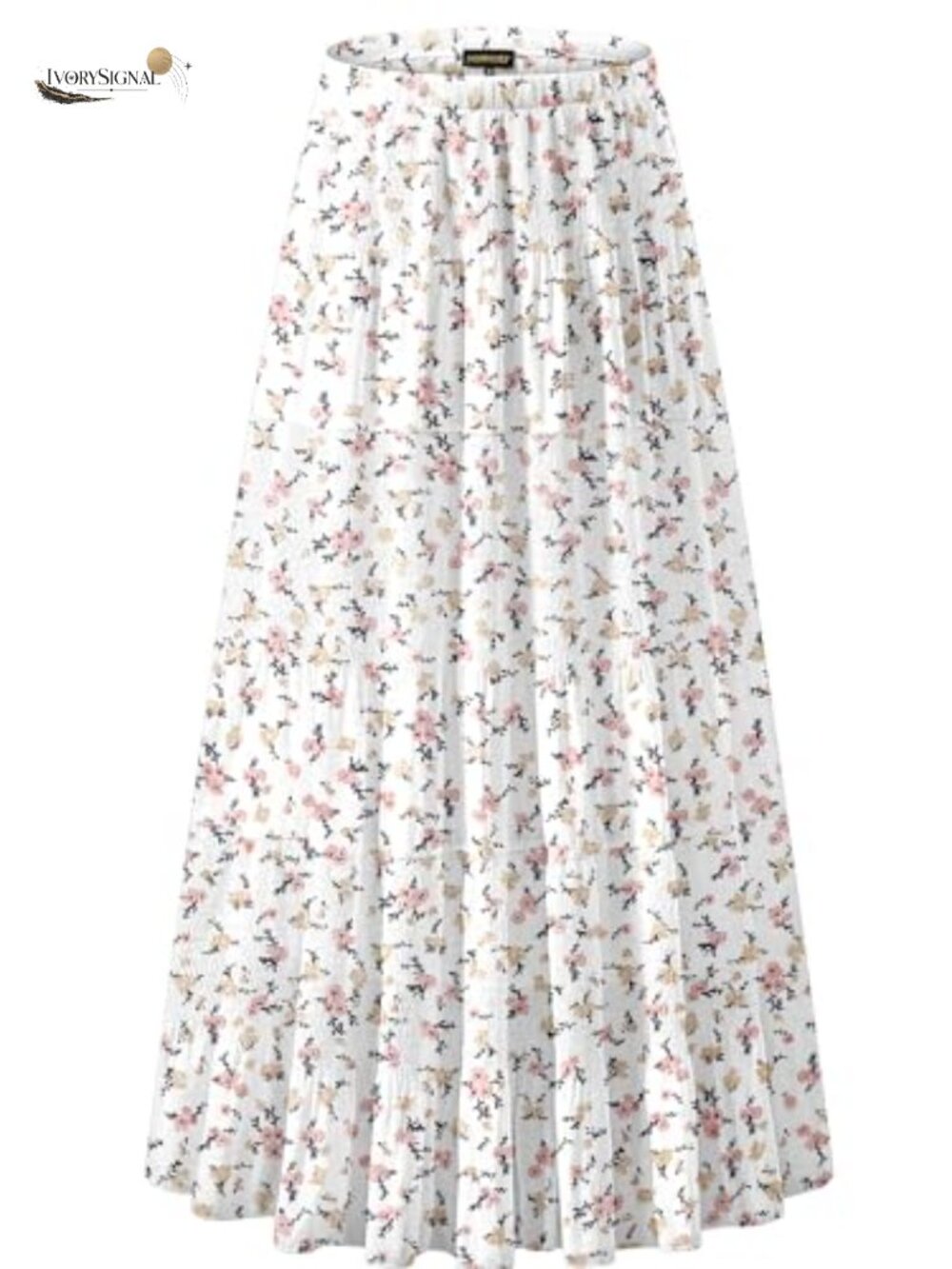 Chiffon High Waist Pleated A-Line Maxi Skirt, Flowy Long Skirt for Women
